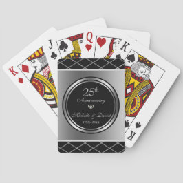 Silber und Schwarz geometrische Formen - Jubiläum Spielkarten
