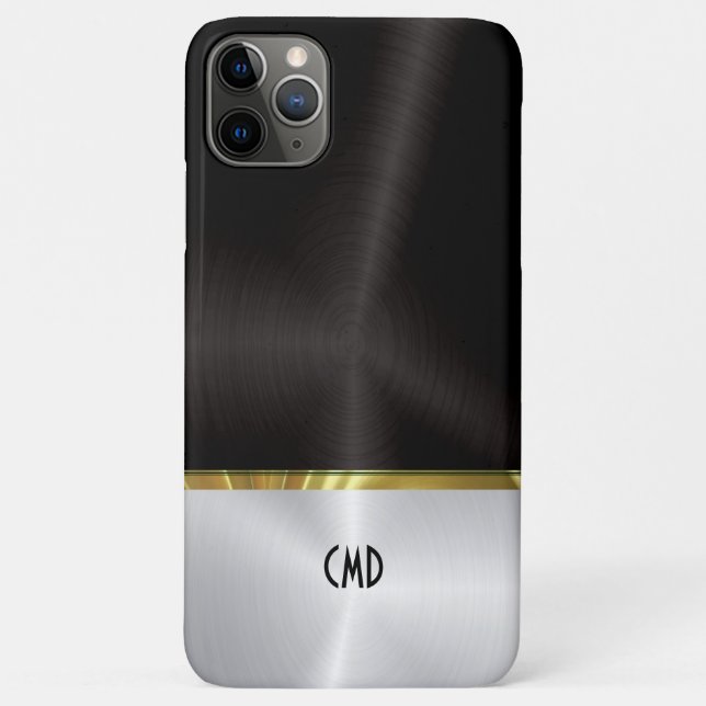 Silber und schwarz polierte Metallstruktur Case-Mate iPhone Hülle (Rückseite)