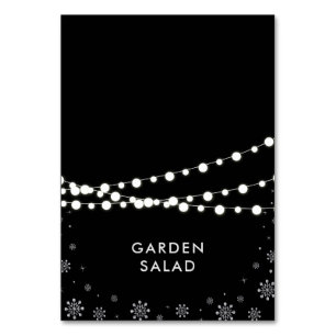 Silber- und Schwarz-Weihnachts-Party-Buffet-Etiket Tischnummer