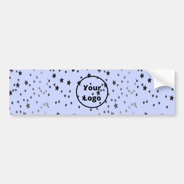 Silber und schwarze Sterne auf blau Autoaufkleber (Vorne)