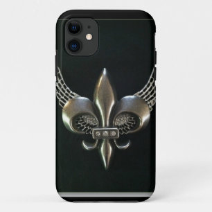 SILBER UND SCHWARZES WINGED LILIE Case-Mate iPhone HÜLLE