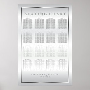 Silber und Weiß - Sitzdiagramm Poster