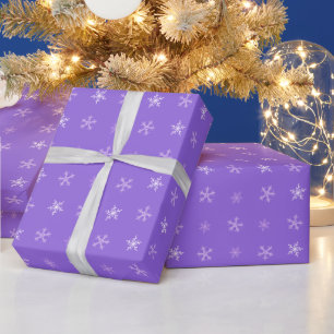 Silber und Weiße Schneeflocken Blauer Weihnachten Geschenkpapier