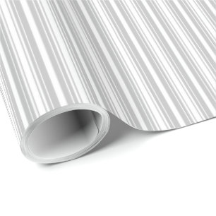 Silber und Weiße Streifen Geschenkpapier