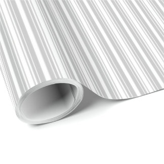 Silber und Weiße Streifen Geschenkpapier