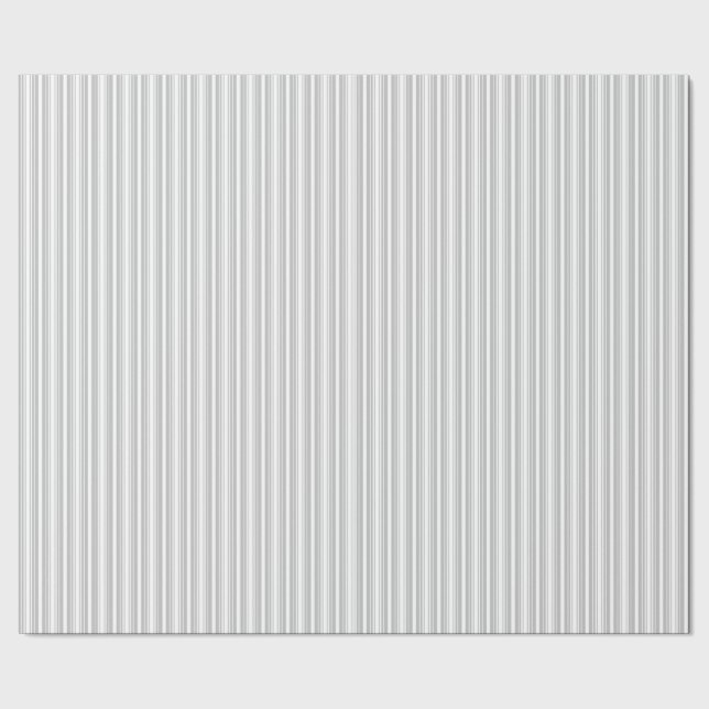 Silber und Weiße Streifen Geschenkpapier (Saum)