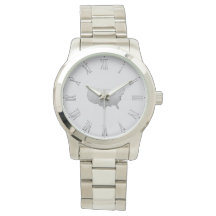 Silber-USA-Karte mit römischen Ziffern – Eleganter