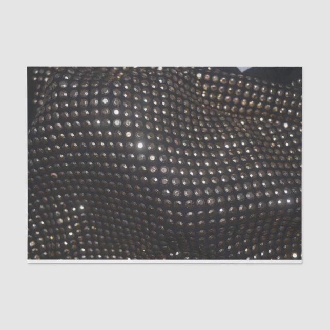 Silber verziertes schwarzes Gewebe metallisch Seidenpapier (Vorderseite)