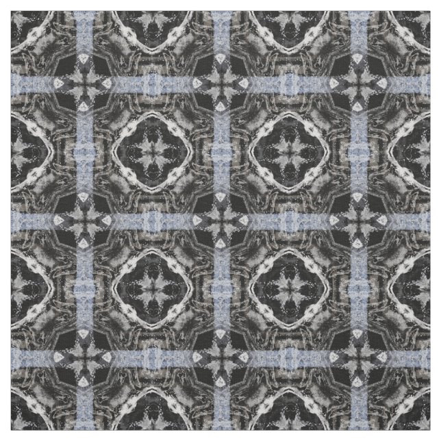 Silber-, Weiß- und Schwarz-Ziermuster Stoff (Muster)