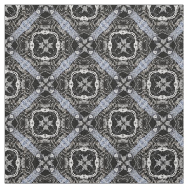 Silber-, Weiß- und Schwarz-Ziermuster Stoff (Muster)