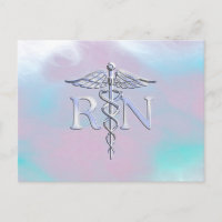 Silber wie RN Caduceus Medical Mother Pearl