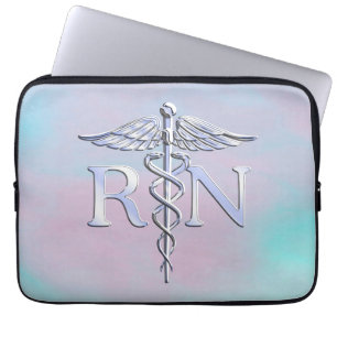 Silber wie RN Caduceus Medical Perlmutt Laptopschutzhülle
