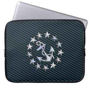 Silber-Yachtflagge Laptopschutzhülle