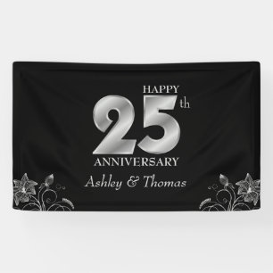 Silber Zahlen Jahrestag Banner
