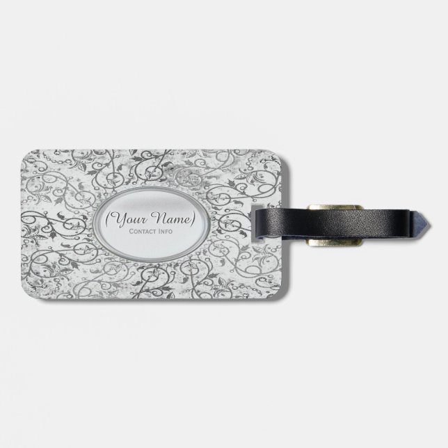Silber-Zierschmuck-Gepäckmarke Gepäckanhänger (Rückseite horizontal)
