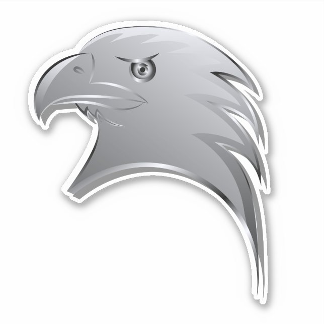 Silberadler Kopf - Contour Vinyl Sticker (Vorderseite)
