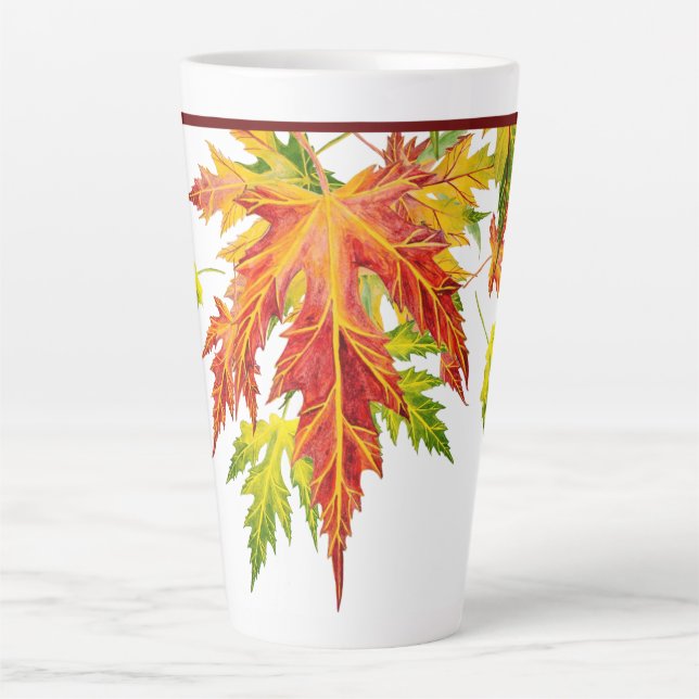 Silberapfel auf einer großen Latte-Tasse Milchtasse (Vorderseite)