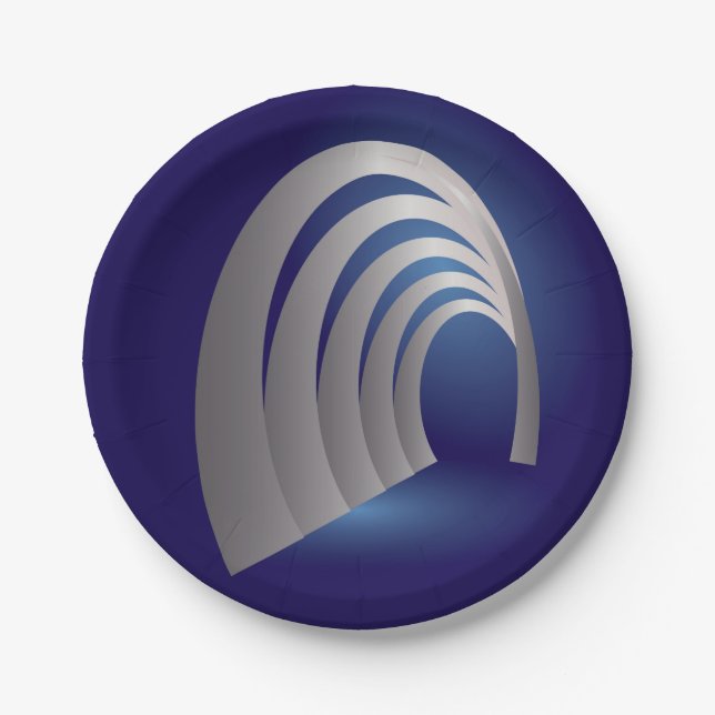 Silberarkettentunnel Pappteller (Vorderseite)