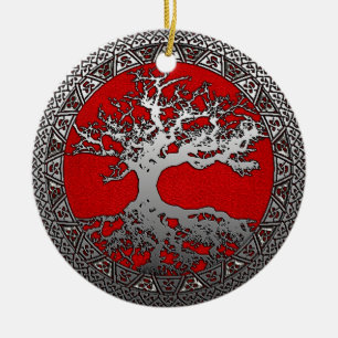 Silberbaum Keramikornament