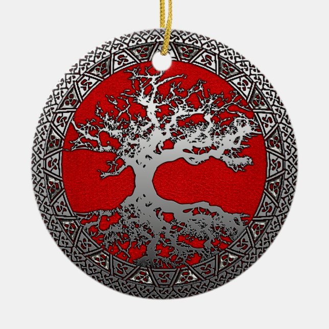 Silberbaum Keramikornament (Vorne)