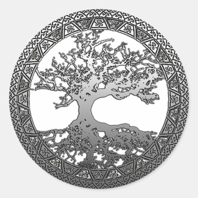 Silberbaum Runder Aufkleber (Vorderseite)
