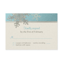 Silberblaue Schneeflocke Winterhochzeit Antwortkar