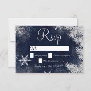 Silberblauer Schneeflocken Hochzeit rsvp Wunderlan