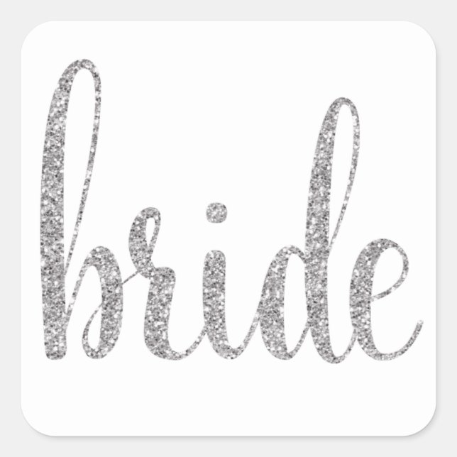 Silberbriefe, Glitzer Schriftart Quadratischer Aufkleber (Vorderseite)
