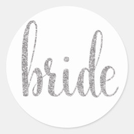 Silberbriefe, Glitzer Schriftart Runder Aufkleber
