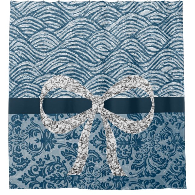 Silberbrunnen-Vorhang Duschvorhang (Vorderseite)