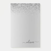 Silberbrushed Metal Monogram Name Luxus
