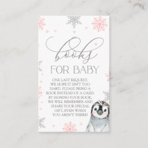 Silberbücher für Baby-Pinguin-Babydusche Visitenkarte