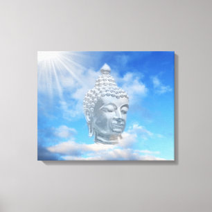 Silberbuddha am Himmel Leinwanddruck