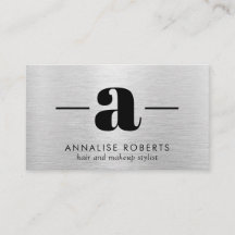 Silberbürste Metallbuchstabe A Monogram Haarmakeup