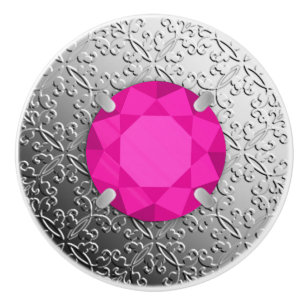 SilberDamast mit Imitaten rosa-toskaninisches Edel Keramikknauf