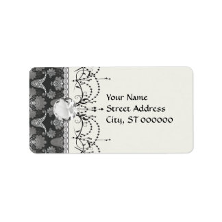 Silberdamtel Adressaufkleber