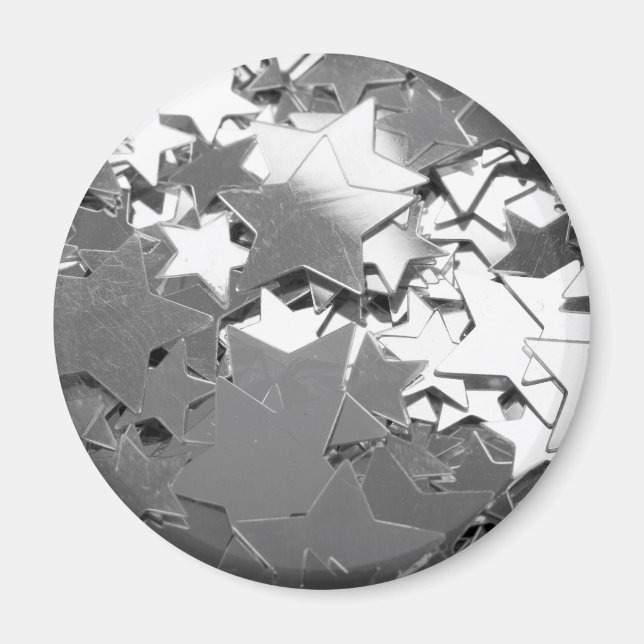 Silberdekorative Sterne Magnet (Vorne)