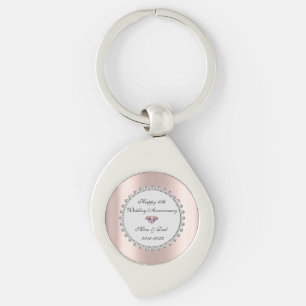 Silberdiamanten Roségold 10. Hochzeitstag Schlüsselanhänger