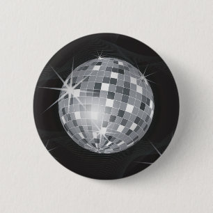 Silberdiskoball Button