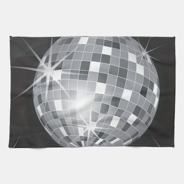 Silberdiskoball Geschirrtuch (Horizontal)