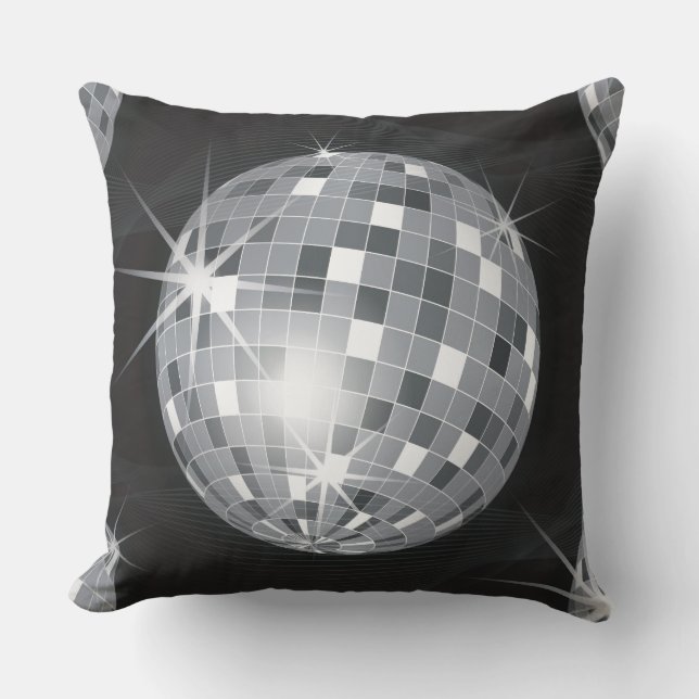 Silberdiskoball Kissen (Vorderseite)