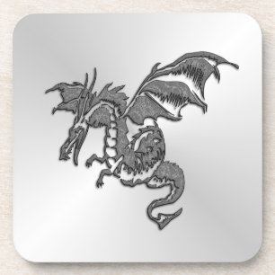 Silberdrache Getränkeuntersetzer