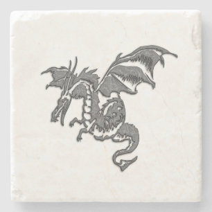 Silberdrache Steinuntersetzer