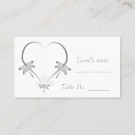 Silberdrachenfliegen für den Hochzeitsplatz Platzkarte