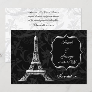 Silbereiffelturm Pariser Hochzeitseinladung Einladung