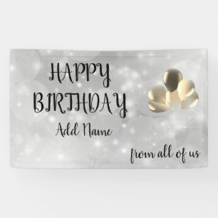 Silberes Funkelnd Design Happy Birthday Banner