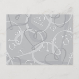 Silberes Herzmuster Postkarte
