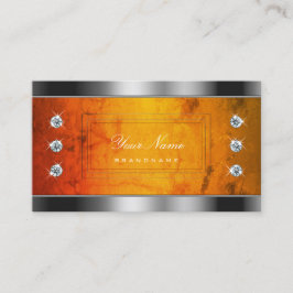 Silberfänger mit orangefarbenem Marmormuster Visitenkarte