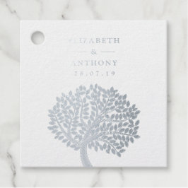 Silberfarbenbaumhochzeit Geschenkanhänger