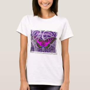 Silberfarbiger Schmetterling mit Wirbel T-Shirt